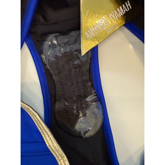 NWT Andrea Iyamah Deshi Bikini Bottom‎ Blue & Gold Swimwear Size M - Picture 9 of 9